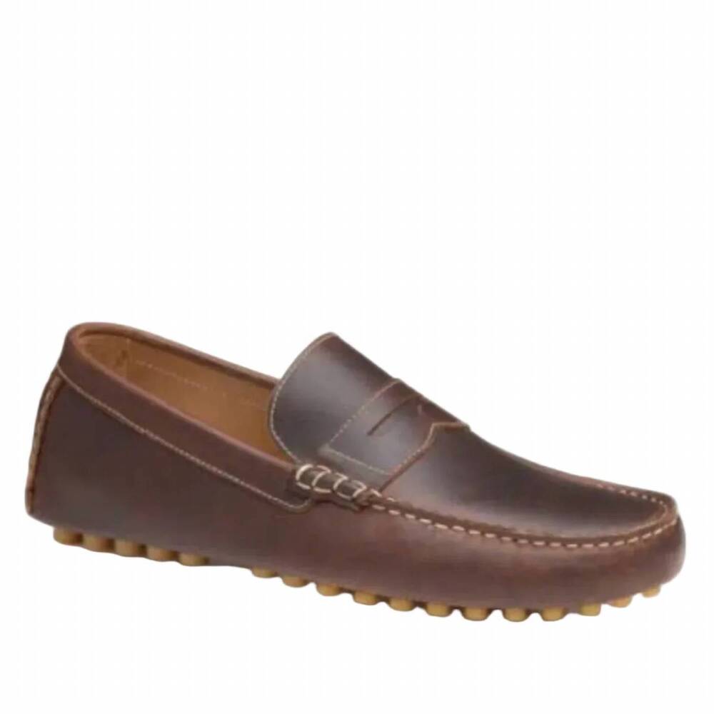 NEW JOHNSTON & MURPHY men's athens penny loafers in brown